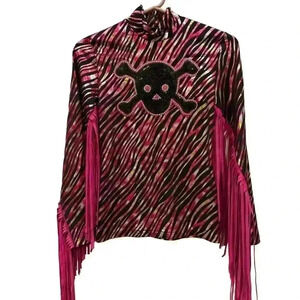 HorseCents Women’s Pink Black Glitter Western Show Slinky Show Shirt Size Small